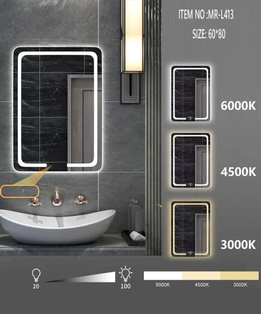 مرايا ليد ٣ لون مقاس ٦٠*٨٠